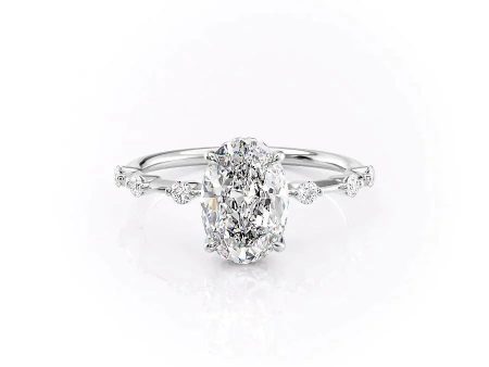 The Hidden Halo Penelope Set With A 1 Carat Oval Lab Diamond For Cheap