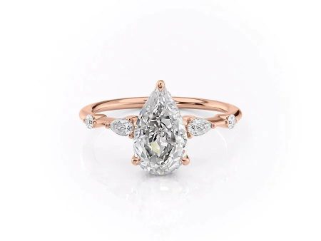 The Naomi Set With A 1 Carat Pear Lab Diamond Online now