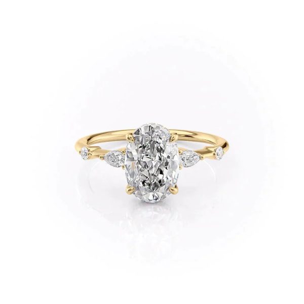 The Naomi Set With A 2.5 Carat Oval Lab Diamond on Sale