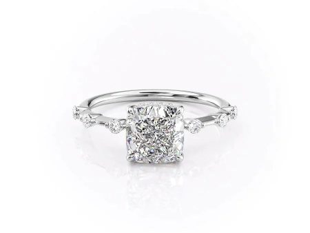 The Hidden Halo Penelope Set With A 1 Carat Cushion Lab Diamond Discount