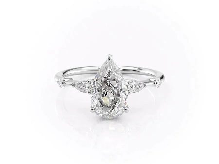 The Naomi Set With A 2.5 Carat Pear Lab Diamond For Cheap