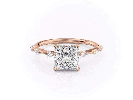 The Hidden Halo Penelope Set With A 1 Carat Princess Lab Diamond Discount