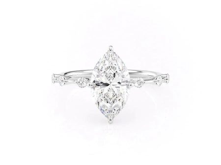 The Hidden Halo Penelope Set With A 1 Carat Marquise Lab Diamond For Discount