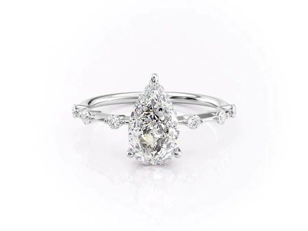 The Hidden Halo Penelope Set With A 1 Carat Pear Lab Diamond For Discount