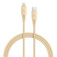 RAVPower Nylon Braided Type-C to Lightning Charging Cable - 0.3 Meter   1ft   Gold Fashion