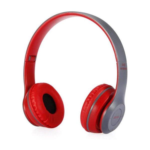 P47 Wireless Headphone - Bluetooth 4.2   Wireless   Red - 2 s Day Treats Fashion