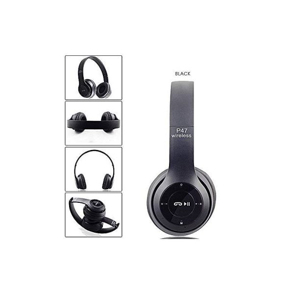 P47 Wireless Headphone - Bluetooth 4.2   Wireless   Black - 2 s Day Treats Online Sale