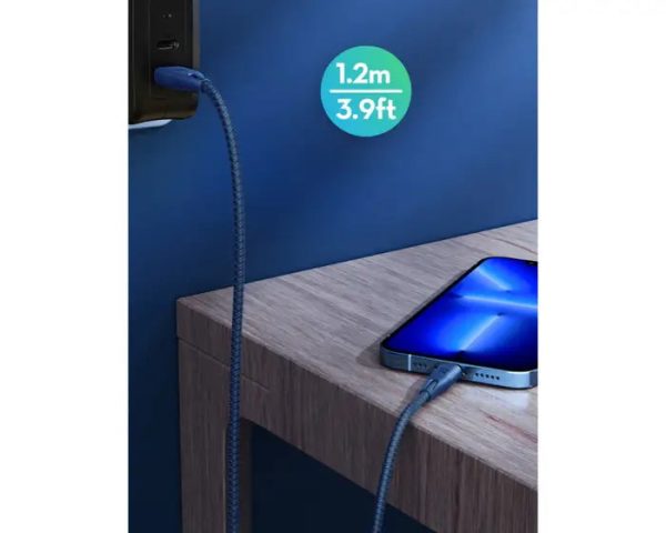 Ravpower USB A To Lightning Charging Cable - 1.2Meter   Nylon Blue Online Hot Sale