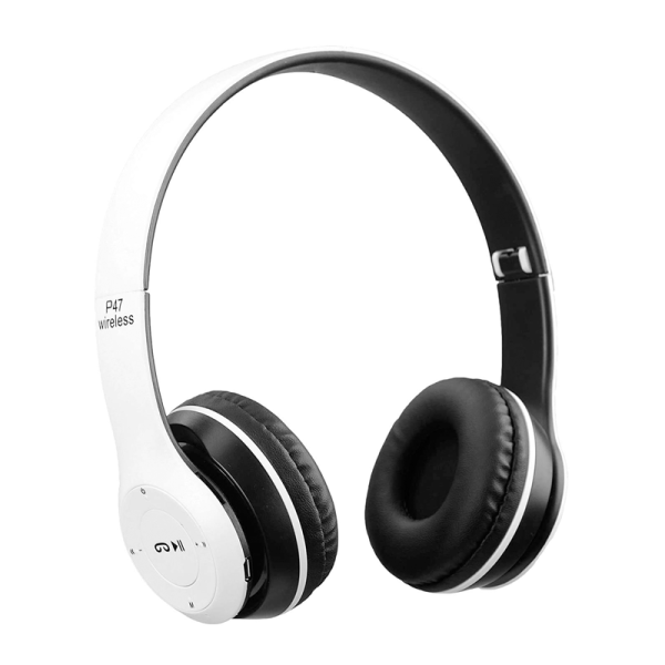 P47 Wireless Headphone - Bluetooth 4.2   Wireless   White Fashion