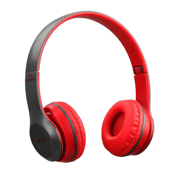 P47 Wireless Headphone - Bluetooth 4.2   Wireless   Red - 2 s Day Treats Fashion