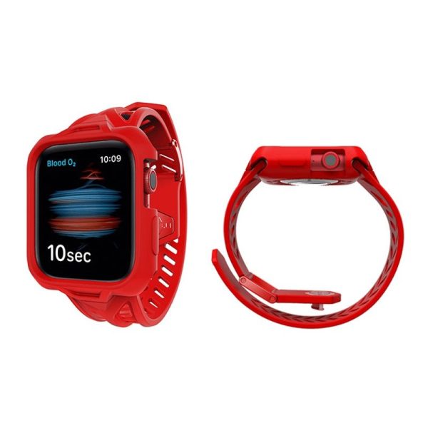 Itskins Spectrum Combo Watch Belt And Bumper Case Set - Apple Watch Se   4   5   6   44mm   2M Antishock   Red on Sale