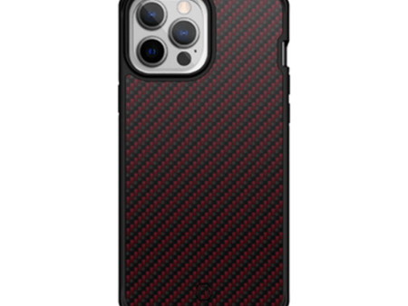 Itskins Hybrid Mag Carbon Series Cover - Apple iPhone 13 Pro Max   Carbon Red Fashion