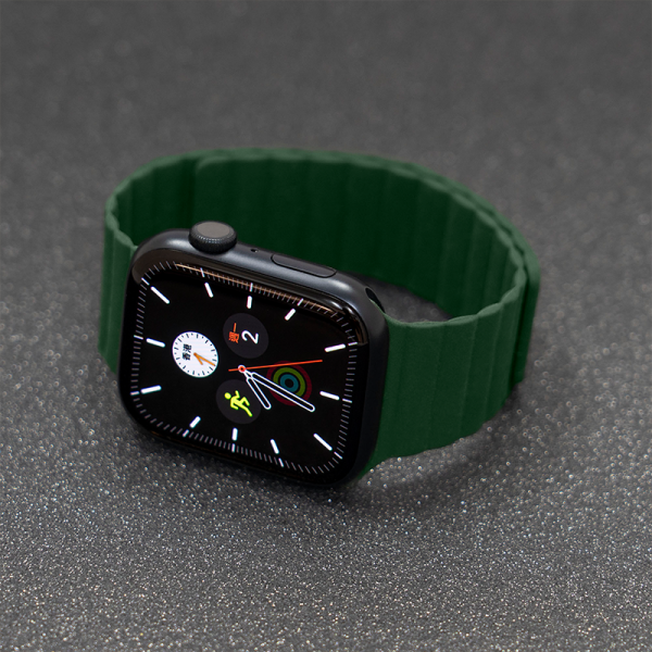 Torrii Saturn Silicone Magnetic Apple Watch Band For 49   45   44   42 mm - Forest Green Discount