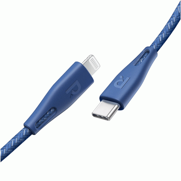 RAVPower Type-C to Lightning Charging Cable - 2 Meter   Nylon Blue Sale