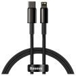 Baseus Tungsten Gold Charging Cable - USB-C   Lightning   20W   1 Meter   Black For Sale