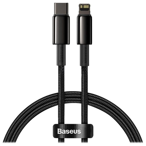 Baseus Tungsten Gold Charging Cable - USB-C   Lightning   20W   1 Meter   Black For Sale