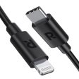 RAVPower TPE Type-C to Lightning Charging Cable - 0.3 Meter   Black Cheap