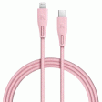 RAVPower Type-C to Lightning Charging Cable - 1 Meter   Nylon Pink For Sale