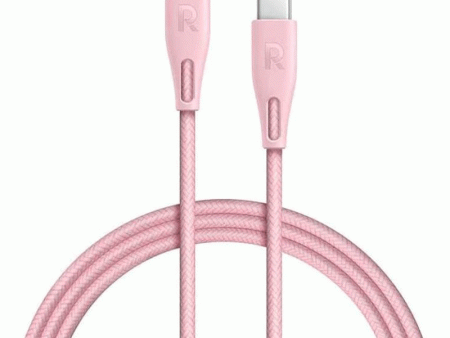 RAVPower Type-C to Lightning Charging Cable - 1 Meter   Nylon Pink For Sale