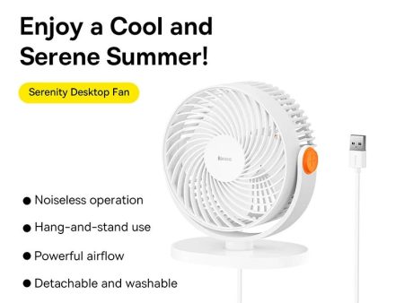 Baseus Serenity Desktop Fan - White Sale