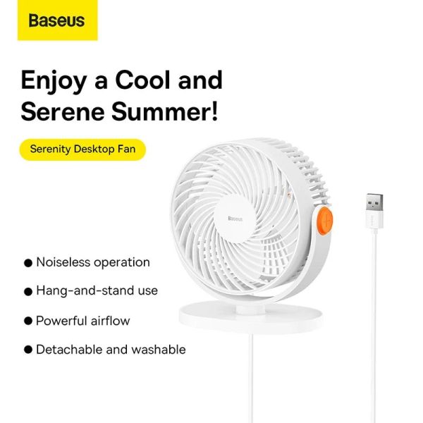 Baseus Serenity Desktop Fan - White Sale