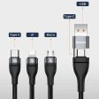 Baseus Flash Series Two-for-three Fast Charging Data Cable U+C to M+L+C - 1.2 Meters   100W   Black on Sale