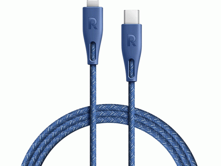 RAVPower Type-C to Lightning Charging Cable - 2 Meter   Nylon Blue Sale