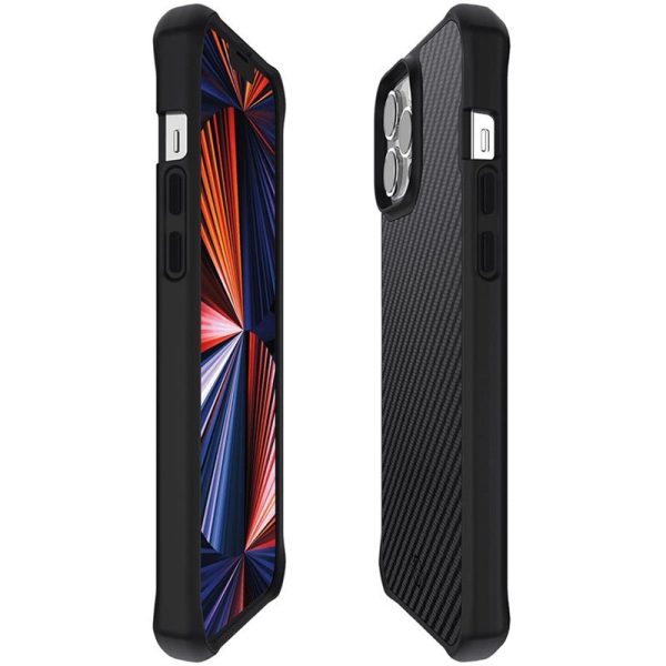 Itskins Hybrid Mag Carbon Series Cover - Apple iPhone 13 Pro   Carbon Black on Sale