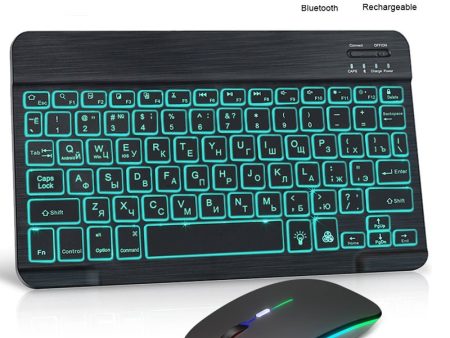 Bluetooth Wireless Keyboard And Mouse Kit For RGB Backlit Keyboard Kit - Black Online