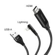 Mcdodo 90 Degree 4K HD Adapter TV Cable - USB   Lightning   HDMI   2 Meter   Black Discount