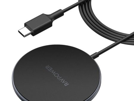 RAVPower RP-WC012 Magnetic Wireless Charger for iPhone 12 12 Pro Max mini AirPods Pro - Black For Sale