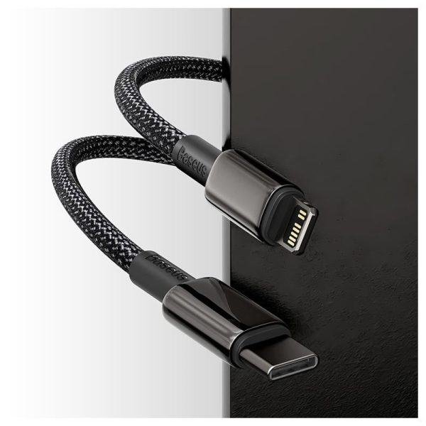 Baseus Tungsten Gold Charging Cable - USB-C   Lightning   20W   1 Meter   Black For Sale