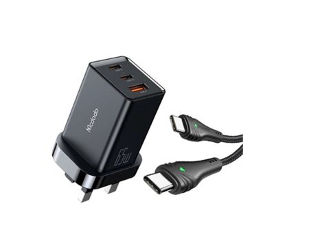 MCDODO GaN 5 Mini Fast Charger With Cable - 65W   Type-C   Black Supply