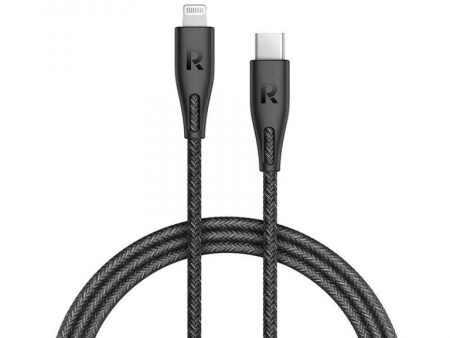 RavPower Charging Cable - Type-C   Lightning   2m   Nylon Black For Sale