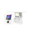 Porodo Multi-Function Socket & Night Light with Tablet & Phone Tray - 3 Socket   White For Sale