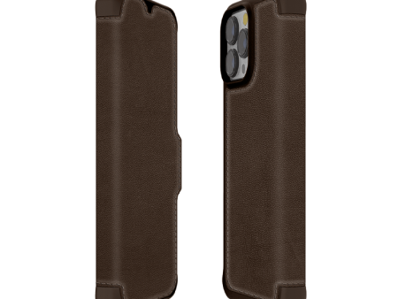 Itskins Hybrid Folio Leather Series Cover - Apple iPhone 13 Pro Max  Brown For Sale