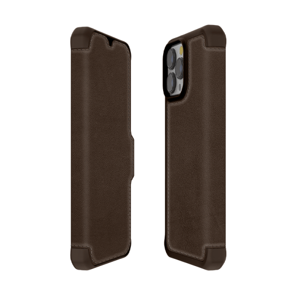 Itskins Hybrid Folio Leather Series Cover - Apple iPhone 13 Pro Max  Brown For Sale