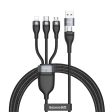 Baseus Flash Series Two-for-three Fast Charging Data Cable U+C to M+L+C - 1.2 Meters   100W   Black on Sale