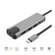 Multifunctional USB-C HUB - HDMI   USB-C   USB   LAN   Grey Sale