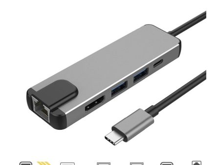 Multifunctional USB-C HUB - HDMI   USB-C   USB   LAN   Grey Sale