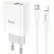 Hoco Fast Charger Set with Cable - 20W   Type-C   Lightning   White Sale