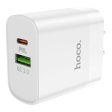 Hoco Fast Charger Set with Cable - 20W   Type-C   Lightning   White Sale