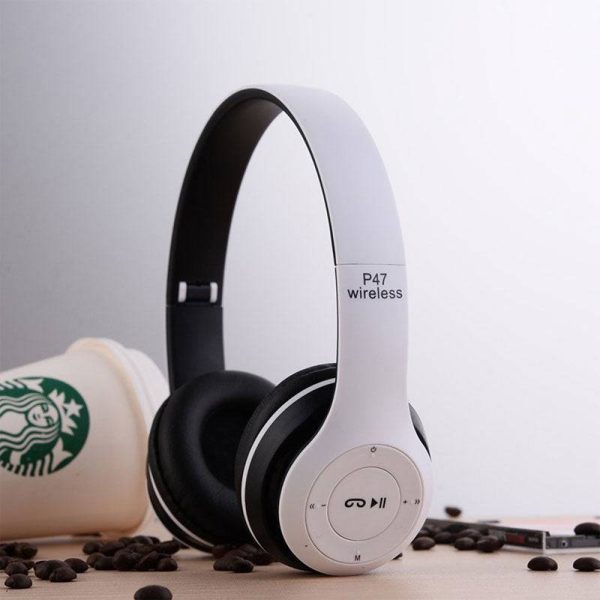 P47 Wireless Headphone - Bluetooth 4.2   Wireless   White Fashion