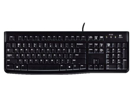 Logitech K120 - Wired   USB 2.0   Arb Eng   Black - Keyboard Hot on Sale