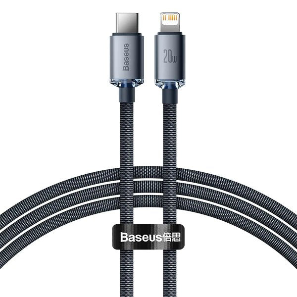 Baseus Crystal Shine Cable Type-C To Lightning Fast Charging Cable - 20W   2M   Black For Cheap