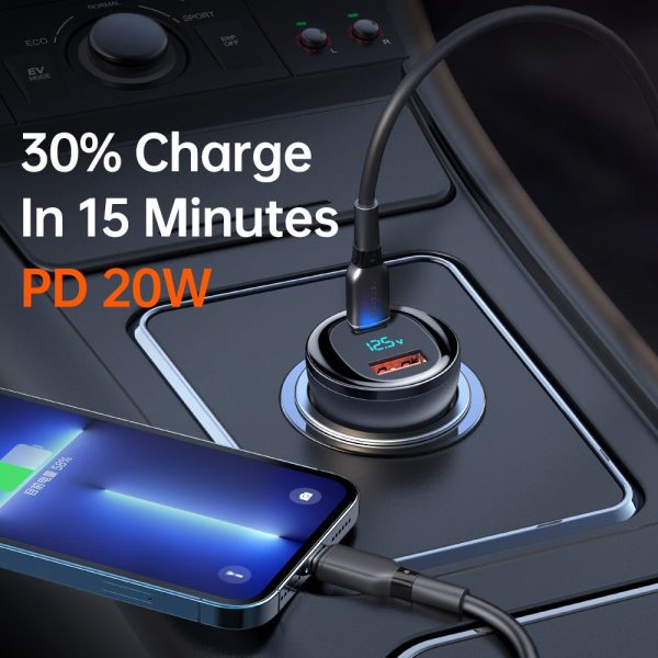 Mcdodo 95W PD + 5A Type-C + USB-A Port Digital Display Fast Car Charger For Discount