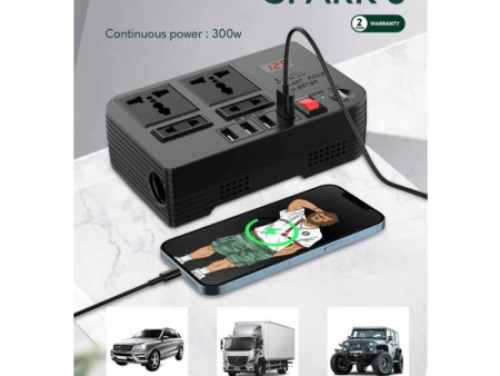 Spark 3 Power Inverter - 2 Way   USB   300W Hot on Sale