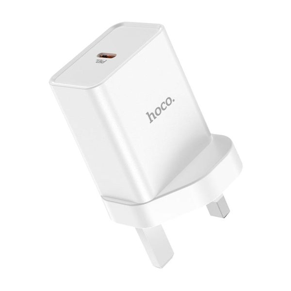 HOCO NK6 Rise Single Port Wall Charger With Lightning to USB-C Cable - USB-C   20W   White Online now