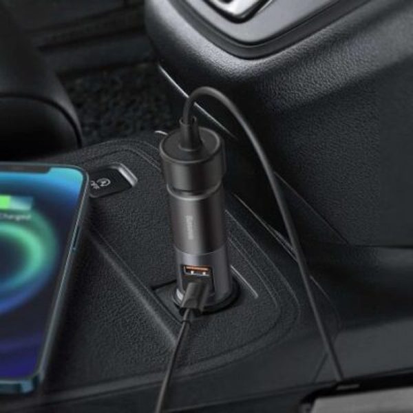 Baseus Share Together Fast Car Charger with Lighter - 120W   Gray For Sale