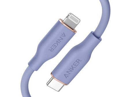 Anker Super Strong PowerLine lll Flow - USB-C to Lightning   3ft   Purple For Cheap